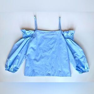 Off-the-Shoulder Sky Blue Blouse